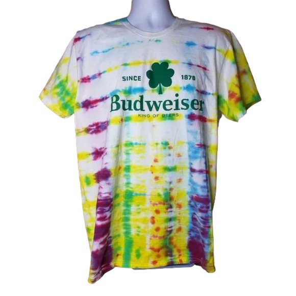 Hanes Other - BUDWEISER KING OF BEERS SHAMROCK TIE DYE ST PATRICKS DAY T SHIRT SIZE XL